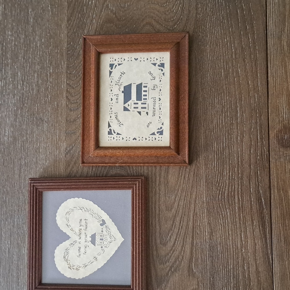 Two Scissor Cut Framed Pictures